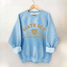 Hate ICE But Love Gay Hockey Boxy Sweatshirt