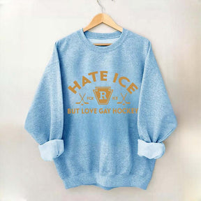 Hate ICE But Love Gay Hockey Boxy Sweatshirt