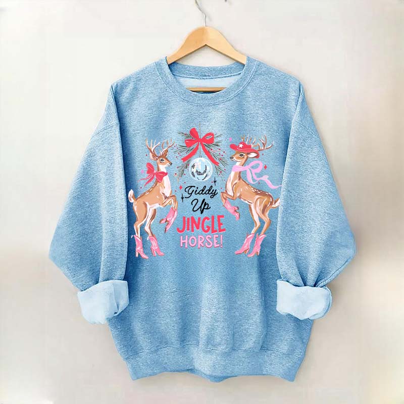 Preppy Cowgirl Christmas Reindeer Sweatshirt
