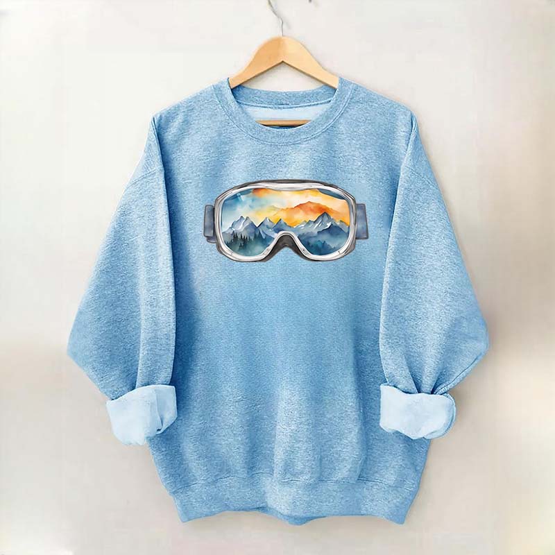 Ski Goggles Watercolor Sweatshirt