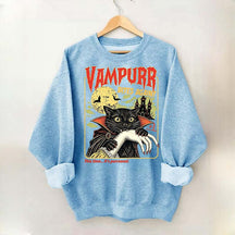 Vampurr Bites Again Halloween Black Cat Sweatshirt