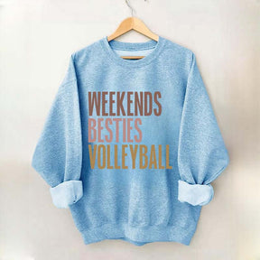 Weekends Besties Volleyball Sweatshirt