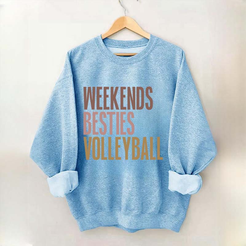 Weekends Besties Volleyball Sweatshirt