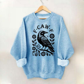 F-Caw-F Wildflowers Black Bird Sweatshirt