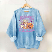 Spooky Season Ice Coffee Preppy Halloween Sweatshirt