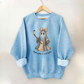 Retro Patchwork Ghost Hockey Sweatshirt