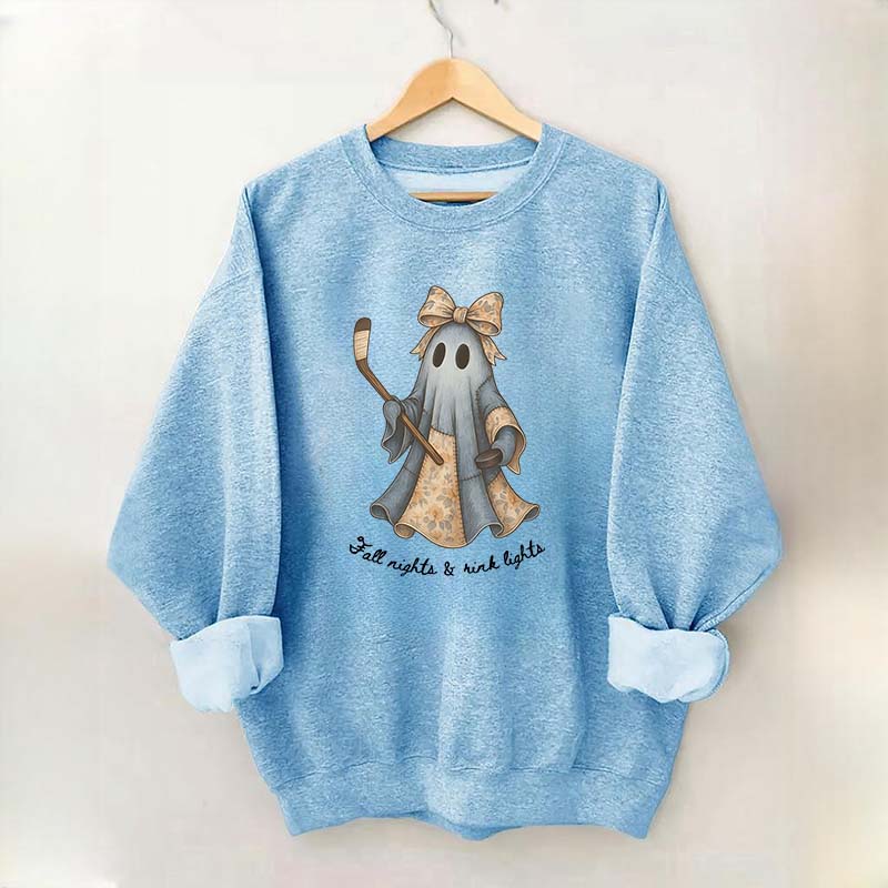 Retro Patchwork Ghost Hockey Sweatshirt