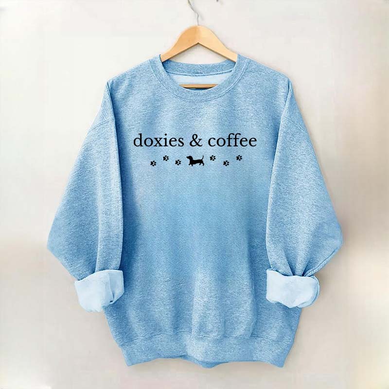Dachshund Doxie And Coffee Sweatshirt