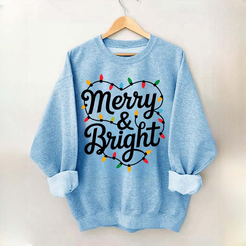 Merry & Bright Holiday Christmas Sweatshirt