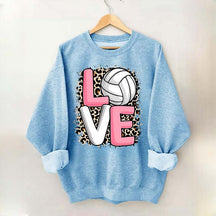 Leopard Print Love Volleyball Sweatshirt
