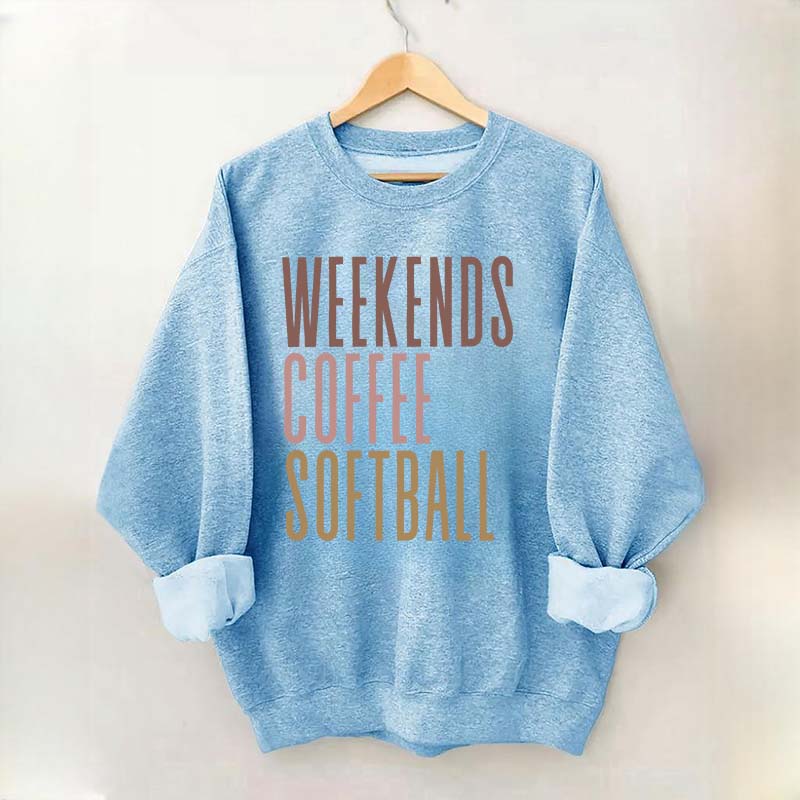 Weekends Coffee Softball Mom Sweatshirt