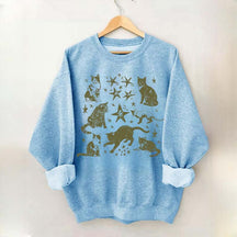 Vintage Cat Star Graphic Sweatshirt