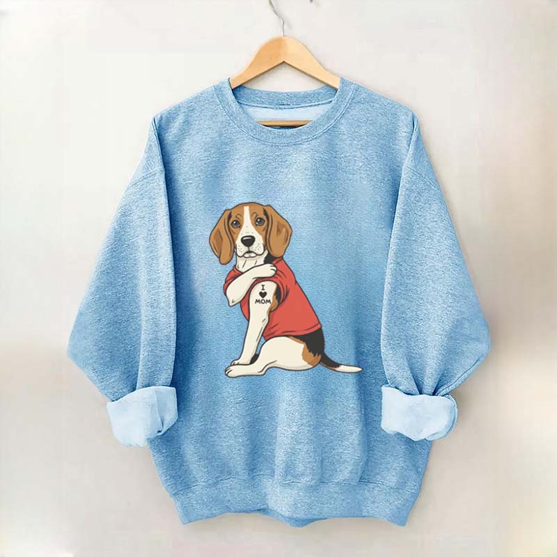 Featuring Tattooed Dog I Love Mom Sweatshirt