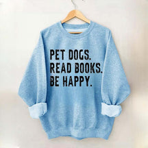 Retro Bookish Reading Books and Dogs Sweatshirt