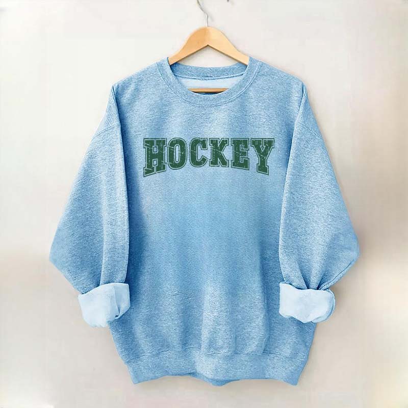 Retro Hockey Player Sporty Sweatshirt