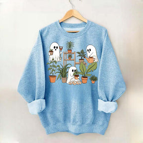 Cute Crazy Plant Lady Ghost Sweatshirt