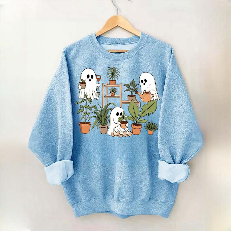 Cute Crazy Plant Lady Ghost Sweatshirt