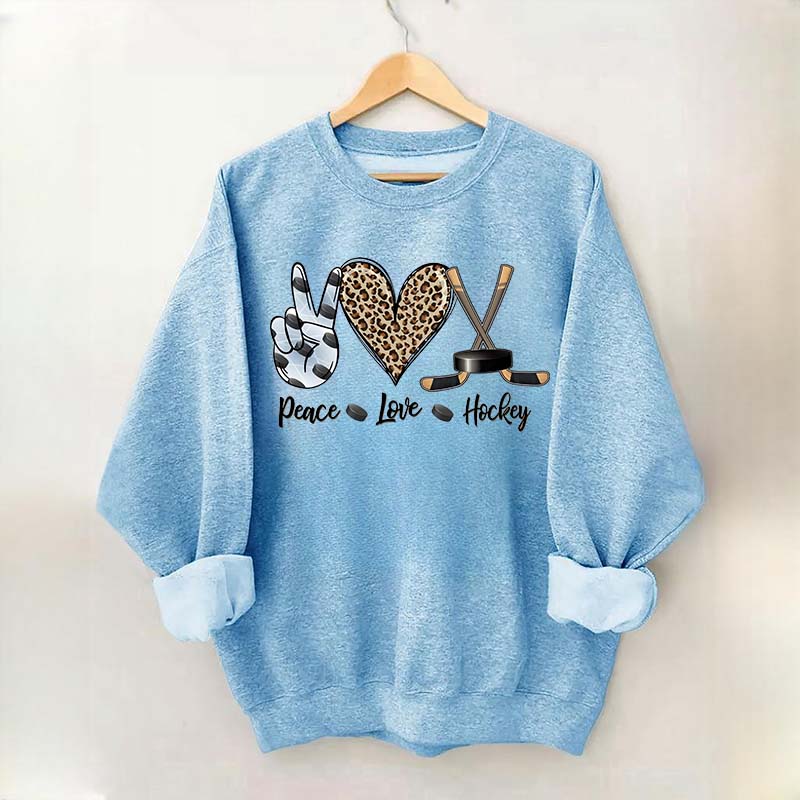 Sports Peace Love Hockey Sweatshirt