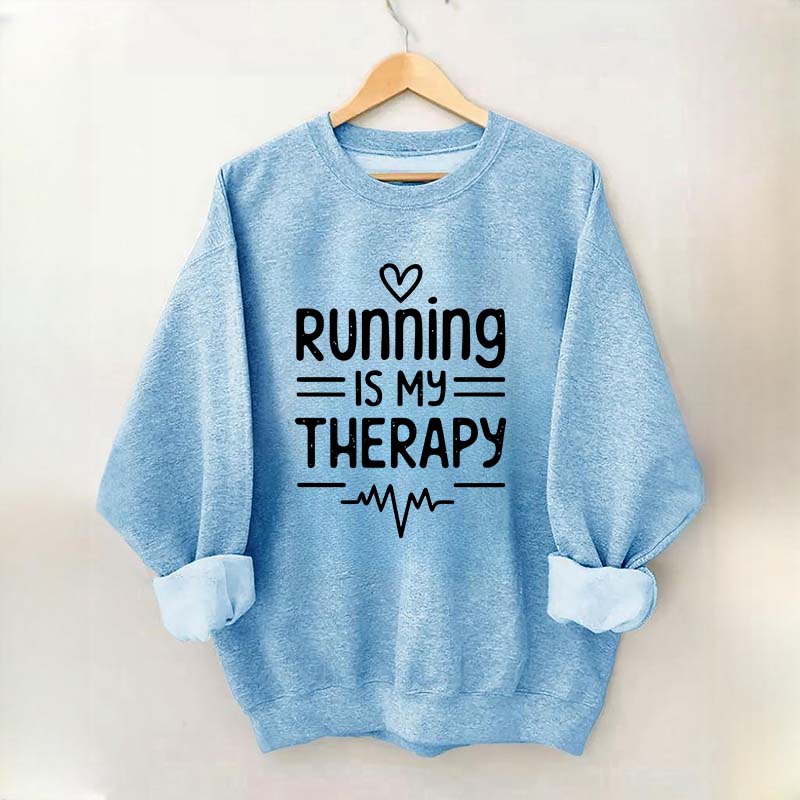 Running Is My Therapy Lover Sweatshirt