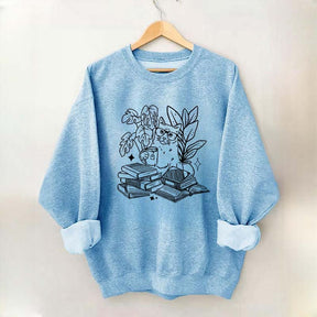 Cat Reading Book Sweatshirt