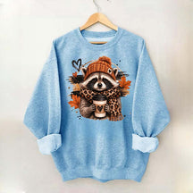 Autumn Coffee Lover Raccoon Sweatshirt