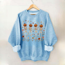 Wildflower Skeleton Preppy Halloween Sweatshirt