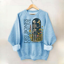 Dry Bones Come Alive Catholic Boho Floral Sweatshirt