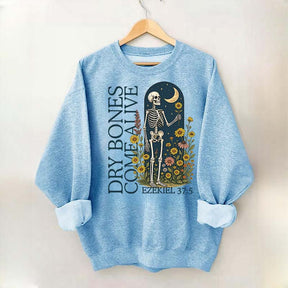 Dry Bones Come Alive Catholic Boho Floral Sweatshirt