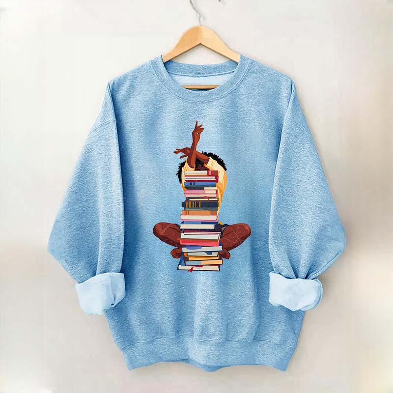 Black Woman With Books Sweatshirt