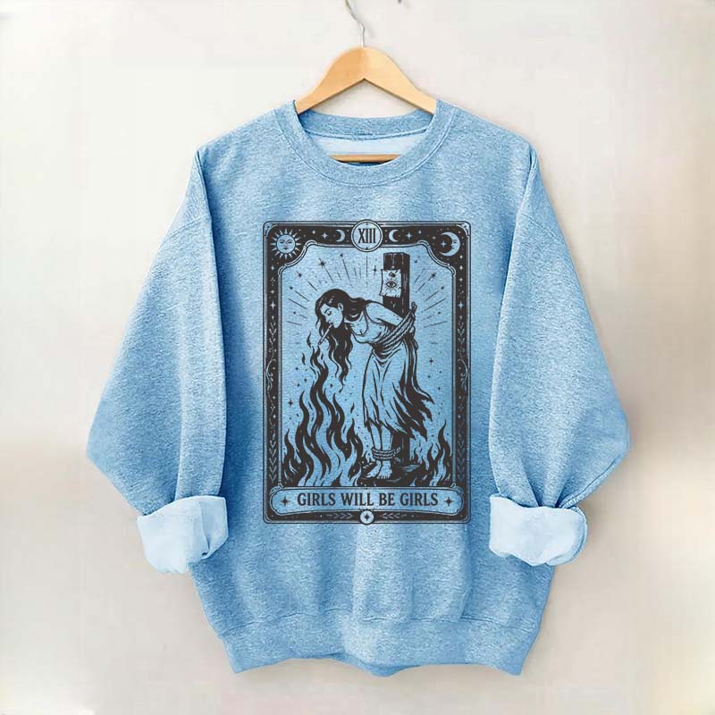 Retro Girls Will Be Girls Witch With Sigarete Sweatshirt