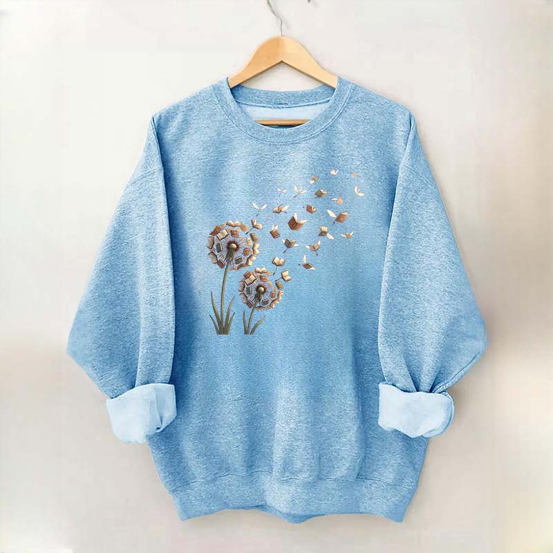 Bookish Women Funny Dandelion Books Sweatshirt