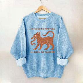 No Gods No Masters Ni Dieu Ni Maître Cat Sweatshirt