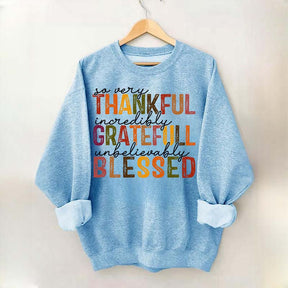 Thankful Grateful Blessed Thanksgiving Sweatshirt
