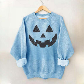 Retro Fall Pumpkin Face Sweatshirt