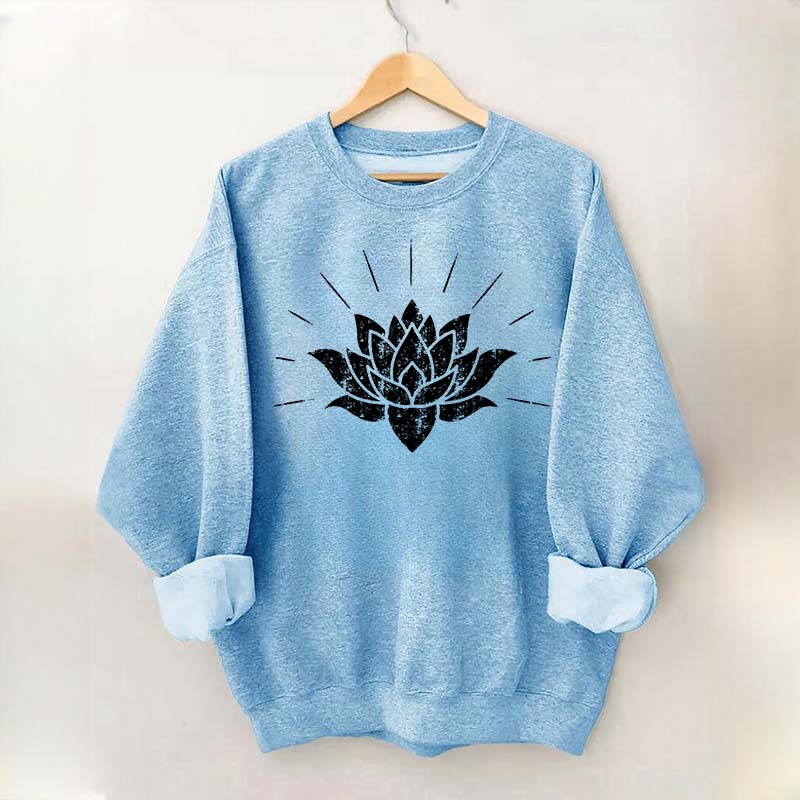 Lotus Burst Strappy Yoga Lover Sweatshirt