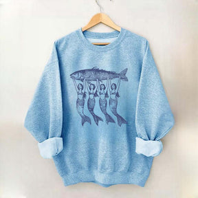 Vintage Tinned Fish Mermaid Sweatshirt