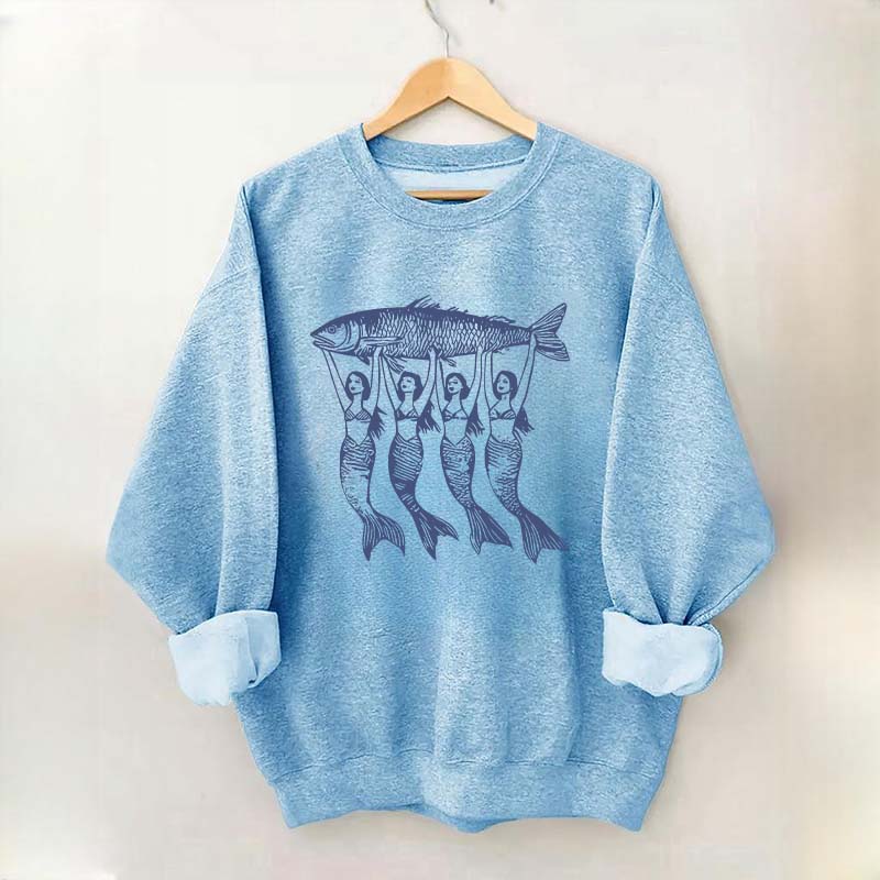 Vintage Tinned Fish Mermaid Sweatshirt