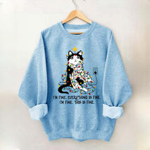 Christmas Cat Lights Sweatshirt