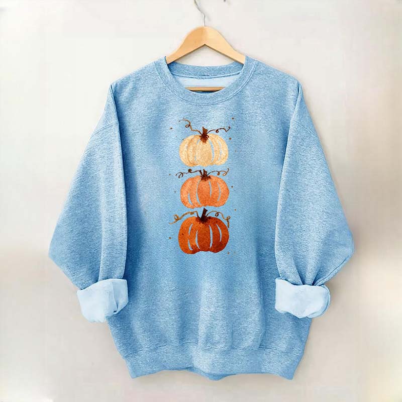 Watercolor Fall Pumpkin Harvest Sweatshirt