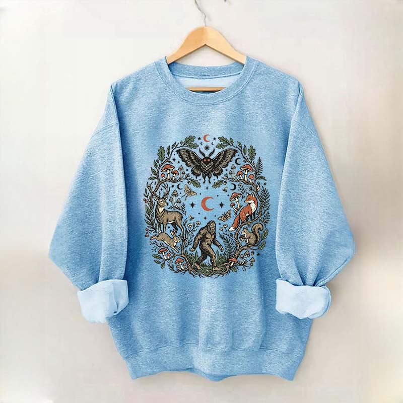 Forest Friends Cryptid Mothman Bigfoot Sweatshirt