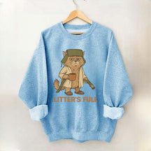 Litters Full Funny Cat Lovers Christmas Xmas Sweatshirt