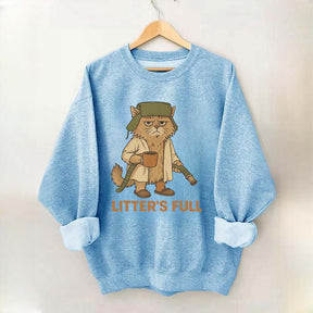 Litters Full Funny Cat Lovers Christmas Xmas Sweatshirt