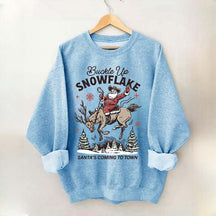 Retro Christmas Cowboy Santa Sweatshirt