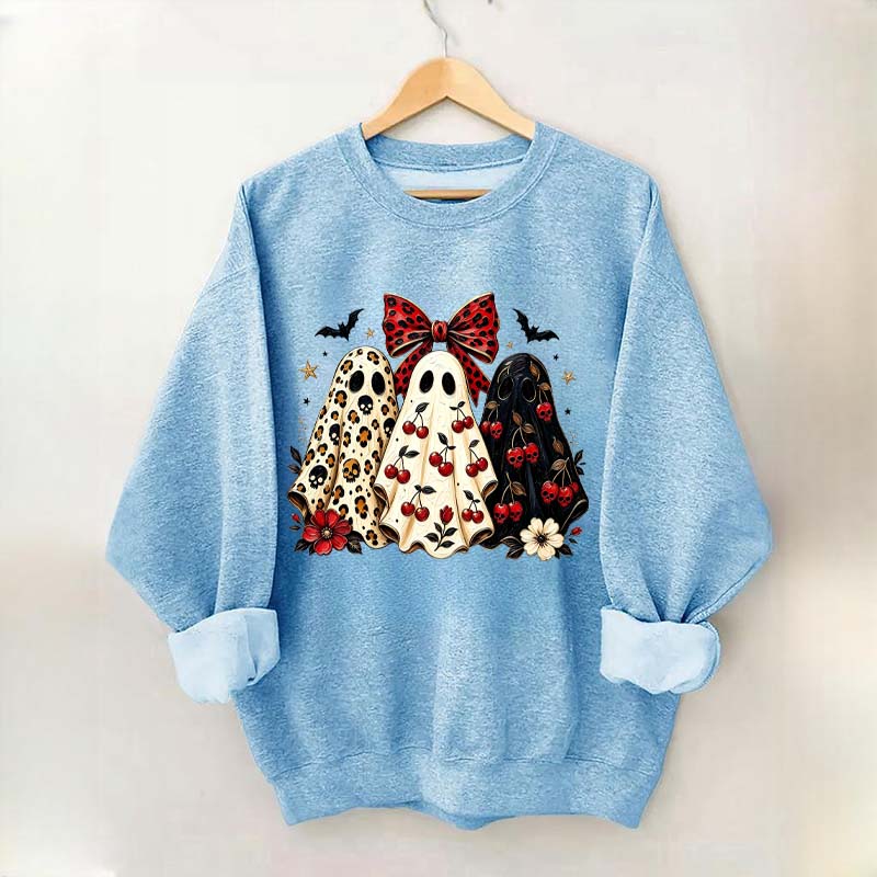 Cherry Ghost Coquette Halloween Sweatshirt