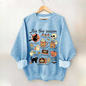 Vintage Women's Pumpkin Witch Graphic Sweatshirt