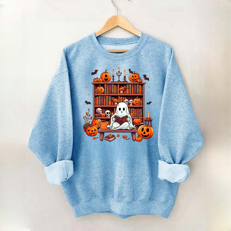 Ghost Book Reader Literature Lover Sweatshirt
