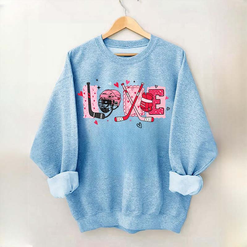 Hockey Valentine Heart Sweatshirt