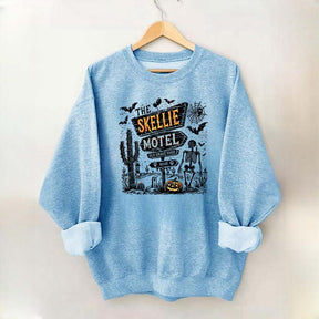 Skellie Motel Funny Halloween Trendy Sweatshirt