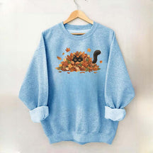 Cute Black Cat Autumn Leaves Sweatshirt