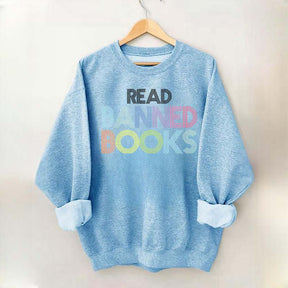 Retro Read Banned Books Rainbow Sweatshirt